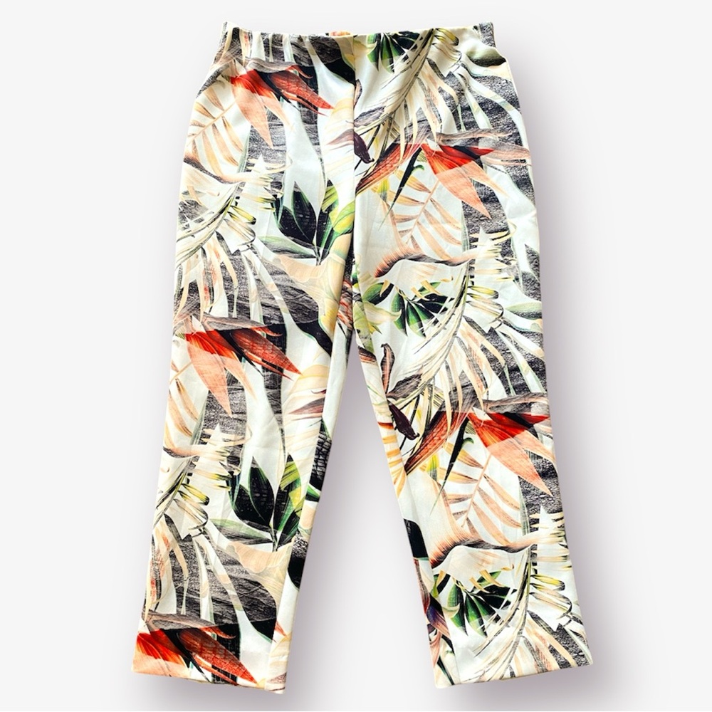 Joseph Ribkoff Leaf Print Ankle Pants Size 14